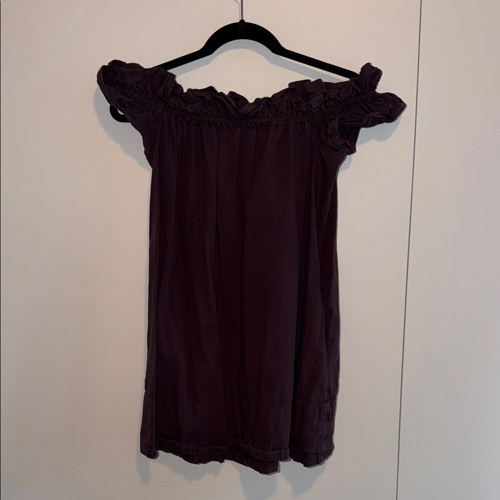Free People Ruffled Mini Dress in Deep Purple